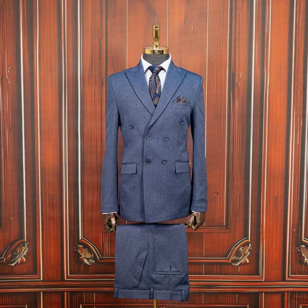 کت و شلوار دبل برست لاجوردی سوپرکش