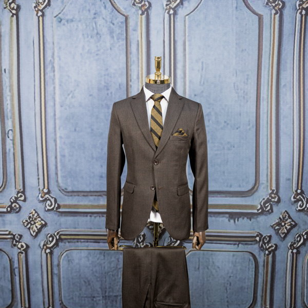 کت و شلوار پرنس دوگال دو دکمه قهوه ای