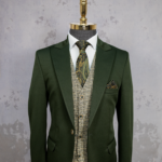 کت شلوار سبز پولداری