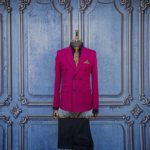 کت و شلوار دبل برست سرخابی