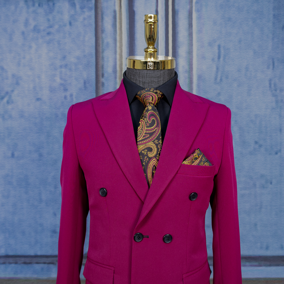 کت و شلوار شش دکمه قرمز