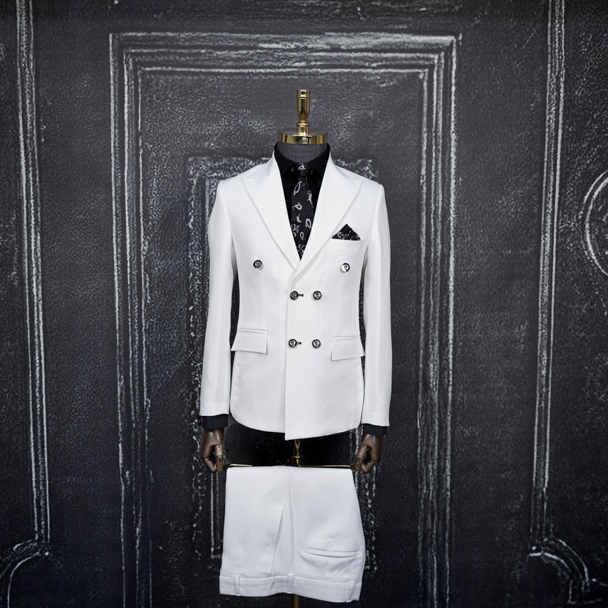 کت و شلوار دبل برست سفید