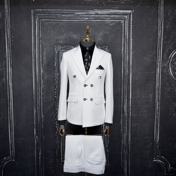 کت و شلوار دبل برست سفید