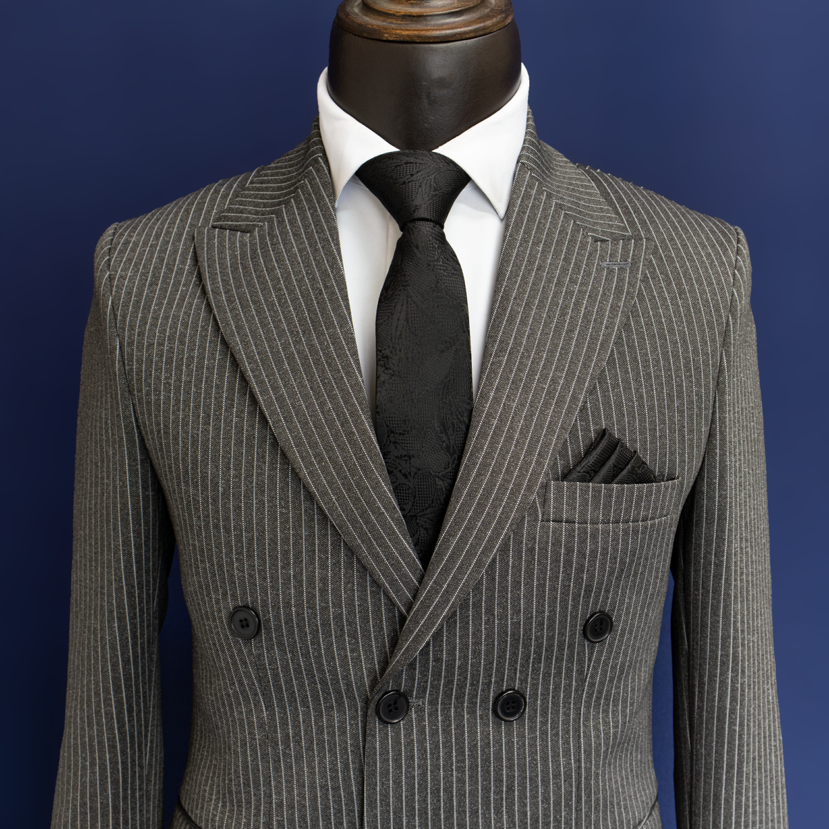 کت شلوار راه راه طوسی