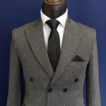 کت شلوار راه راه طوسی