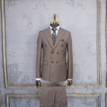 کت و شلوار دبل برست نسکافه ای مگا