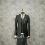 کت و شلوار یشمی با جلیقه یقه دار مگا