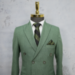 کت شلوارشش دکمه سبز