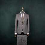 کت و شلوار خاکی چهارخانه درشت فاستونی