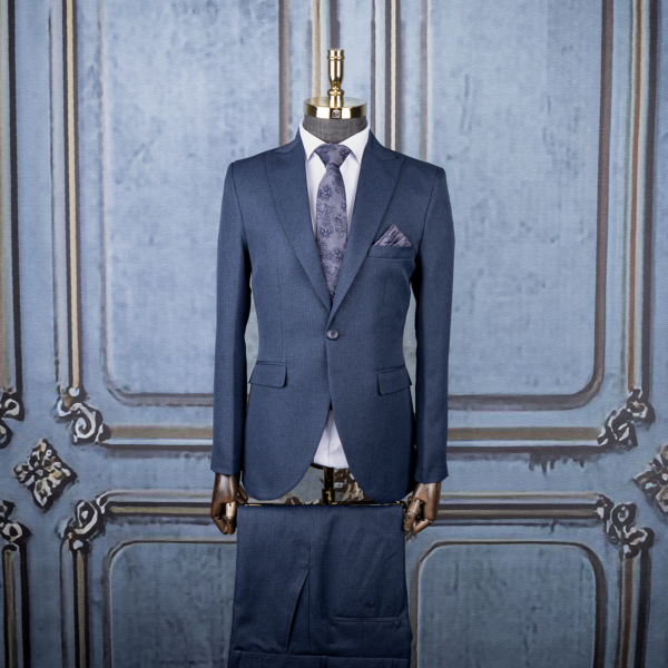 کت و شلوار سرمه ای چهارخانه ریز فاستونی