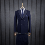 کت و شلوار دبل برست تاکسیدو بلوبلک