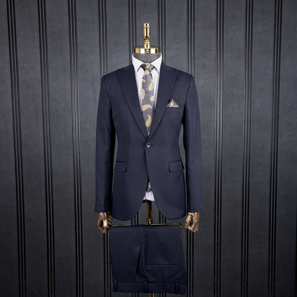 کت و شلوار مردانه سرمه ای تیره فاستونی مطهری