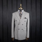 کت تک خاکستری دبل برست بزیاق