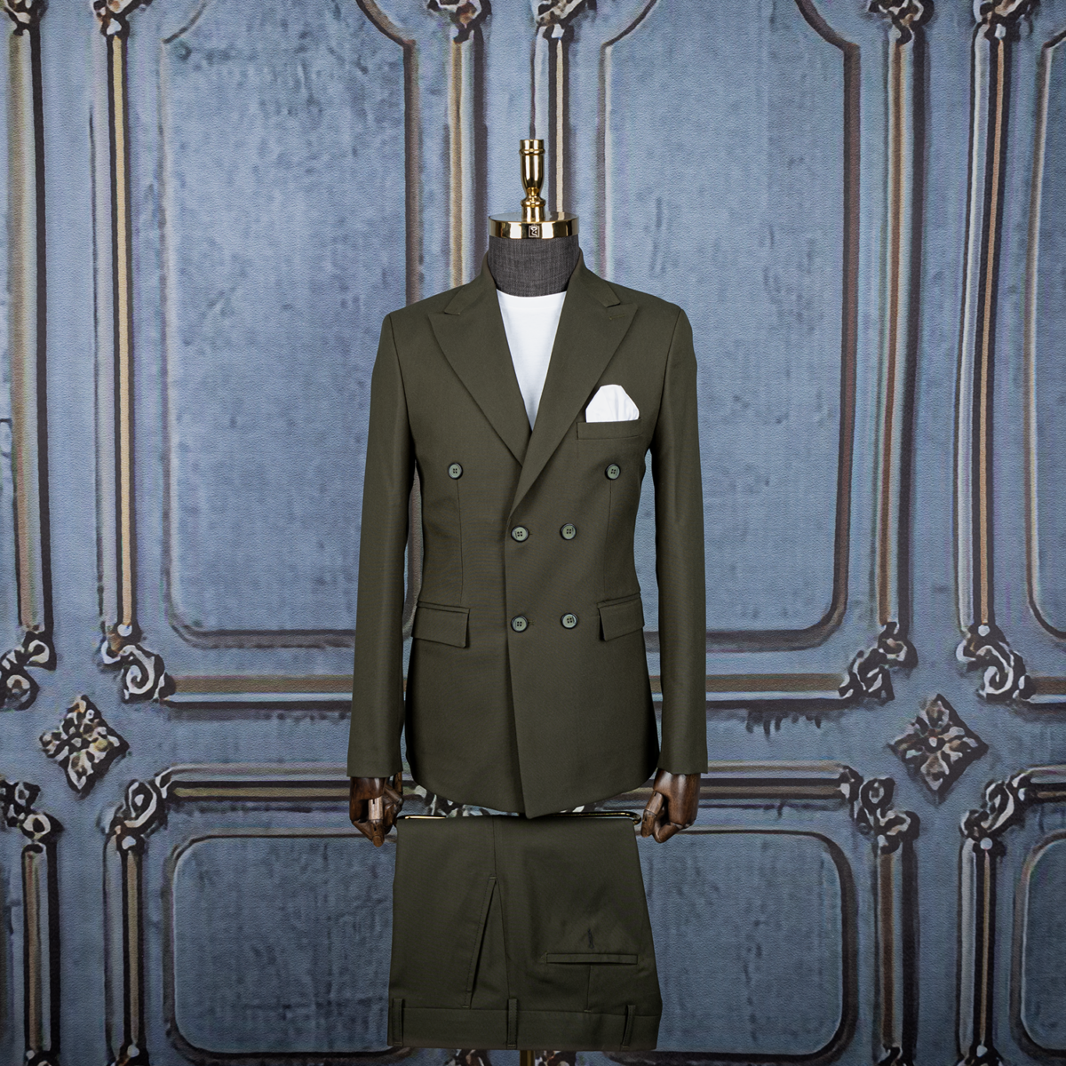 3157 کت و شلوار یشمی دبل برست بردن