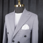 کت شلوار شش دکمه طوسی