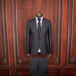 کت و شلوار طوسی دیپلمات ساده