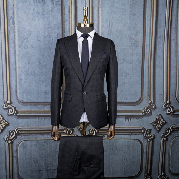 کت و شلوار مشکی سرمه ای ریز