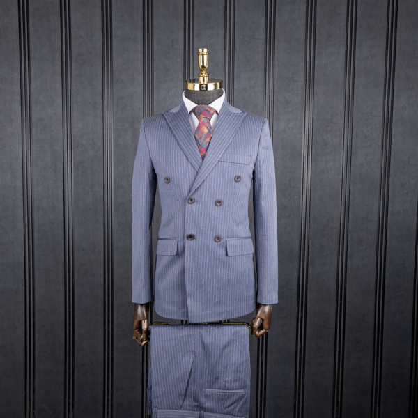 کت و شلوار طوسی آبی دیپلمات عالیجناب