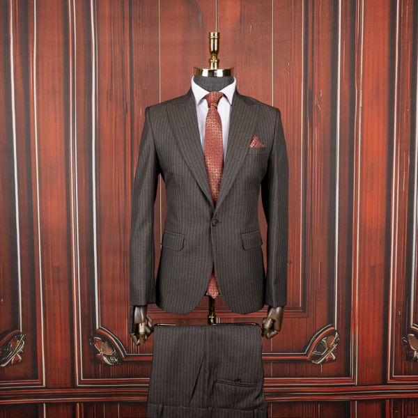 کت و شلوار قهوه ای دیپلمات ساده