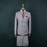 کت و شلوار طوسی مگا دبل برست