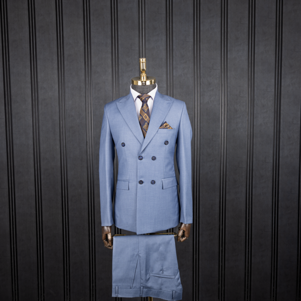 کت و شلوار آسمانی مگا دبل برست