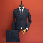 کت و شلوار سرمه ای پیچازی ریز