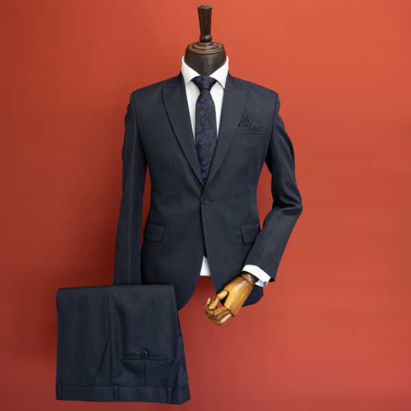 کت و شلوار سرمه ای پیچازی ریز