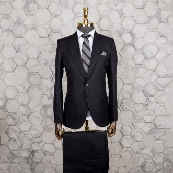 کت و شلوار مشکی دو دکمه فاستونی