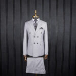 کت و شلوار نقره ای مگا دبل برست