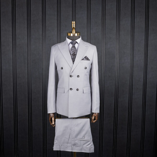 کت و شلوار نقره ای مگا دبل برست