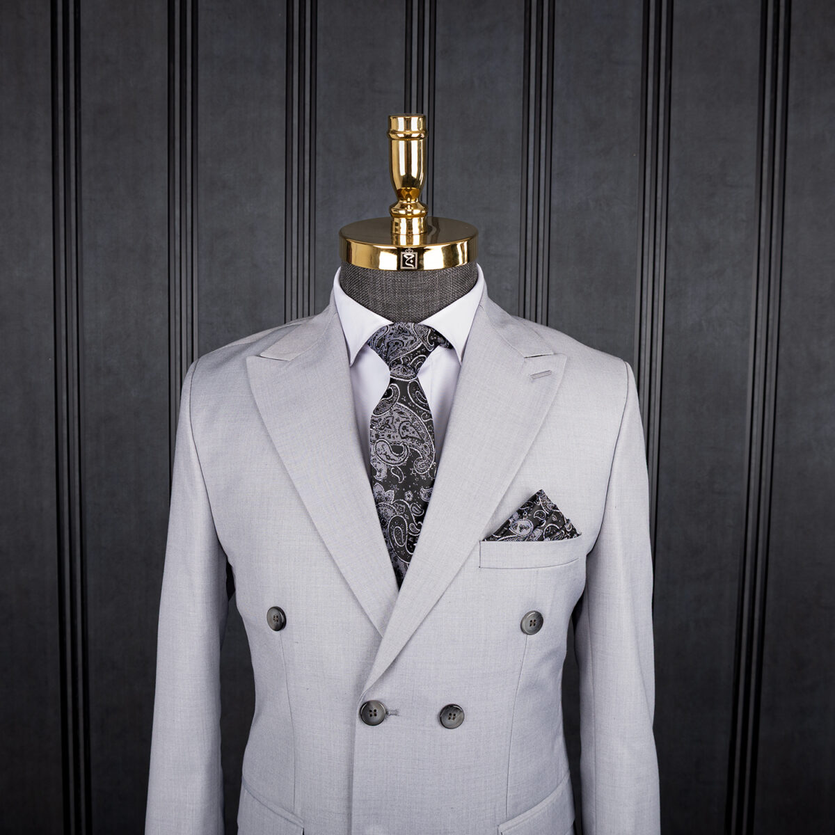 کت شلوار دبل برسا طوسی