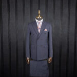 کت و شلوار نیلی بزیاق دبل برست