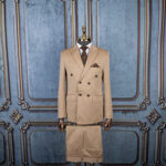 کت و شلوار کرم دبل برست سوپرکش