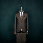 کت و شلوار قهوه ای دو دکمه دیپلمات