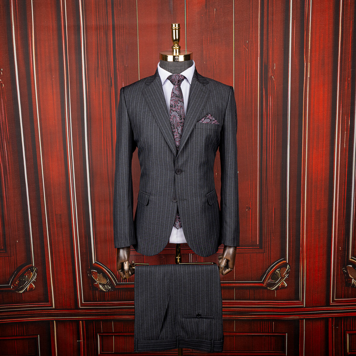 کت و شلوار طوسی دو دکمه دیپلمات