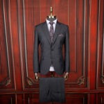 کت و شلوار طوسی دو دکمه دیپلمات