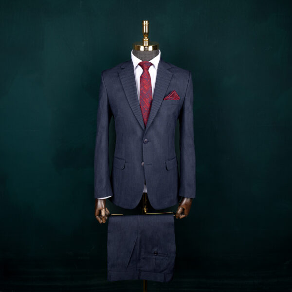 کت و شلوار سرمه ای دیپلمات ریز فاستونی