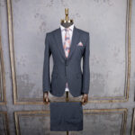 کت و شلوار طوسی تیره دیپلمات ریز فاستونی