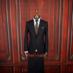 کت و شلوار مشکی دیپلمات ریز فاستونی