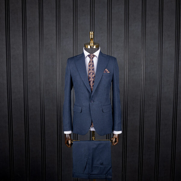 کت و شلوار سرمه ای روشن فاستونی