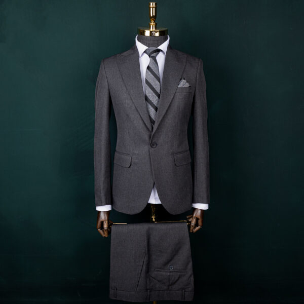 کت و شلوار طوسی تیره فاستونی ایرانی