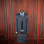 کت شلوار مردانه طوسی جلیقه دار