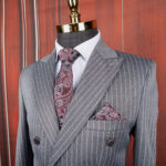 کت و شلوار طوسی دیپلمات دبل برست - Image 2