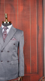 کت و شلوار طوسی دیپلمات دبل برست - Image 4