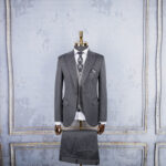 کت و شلوار ذغالی کاردین با جلیقه دو رو