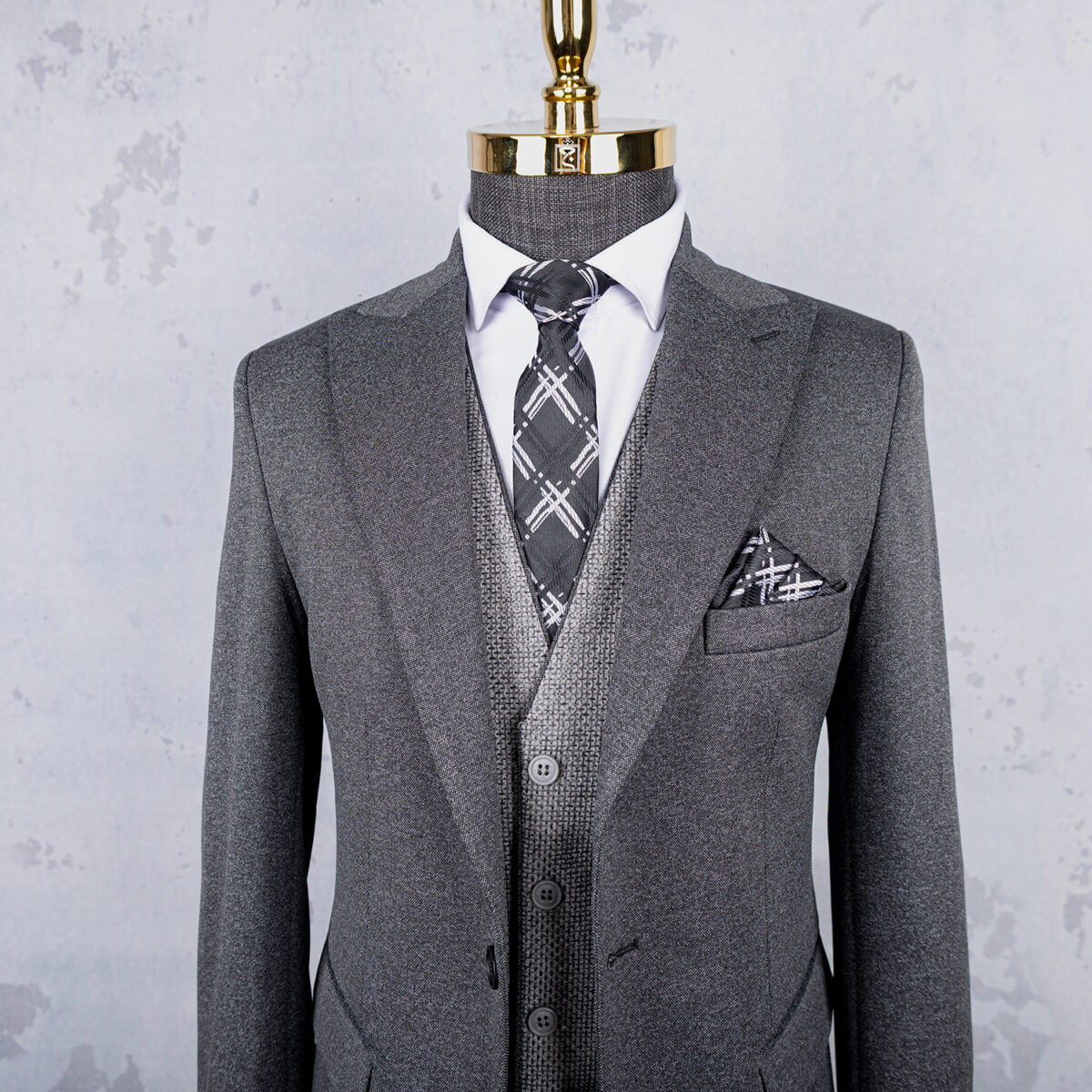 کت شلوار با جلیقه دبل فیس