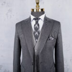 کت شلوار با جلیقه دبل فیس