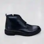 نیم بوت مردانه مشکی چرم طبیعی - Image 2