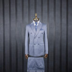 کت و شلوار آبی روشن دیپلمات دبل برست