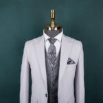 کت و شلوار طوسی دامادی